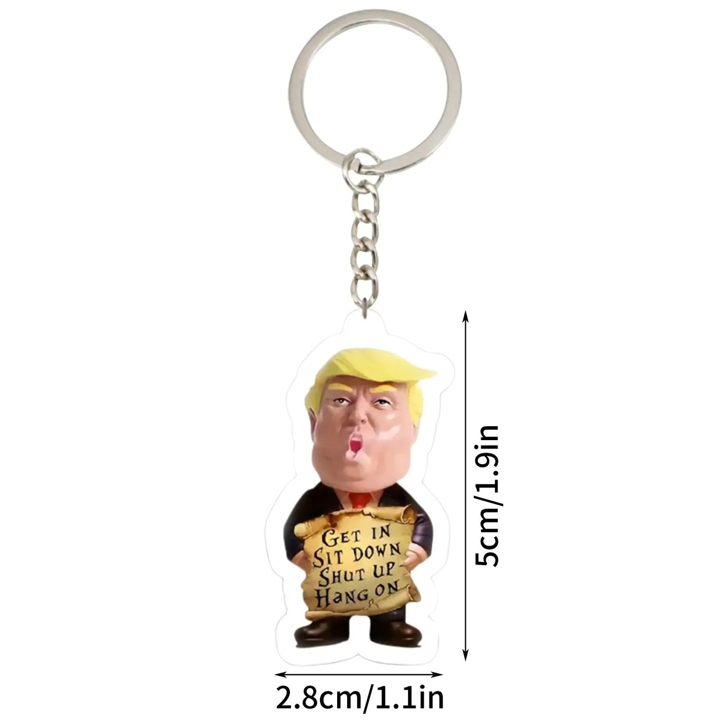 Trump Mug Shot - Donald Trump Mug Shot - Never Surrender Key Ring Humor Funny Political Graphic Acrylic Key Chain Fans Gift - MyConservativeMugs