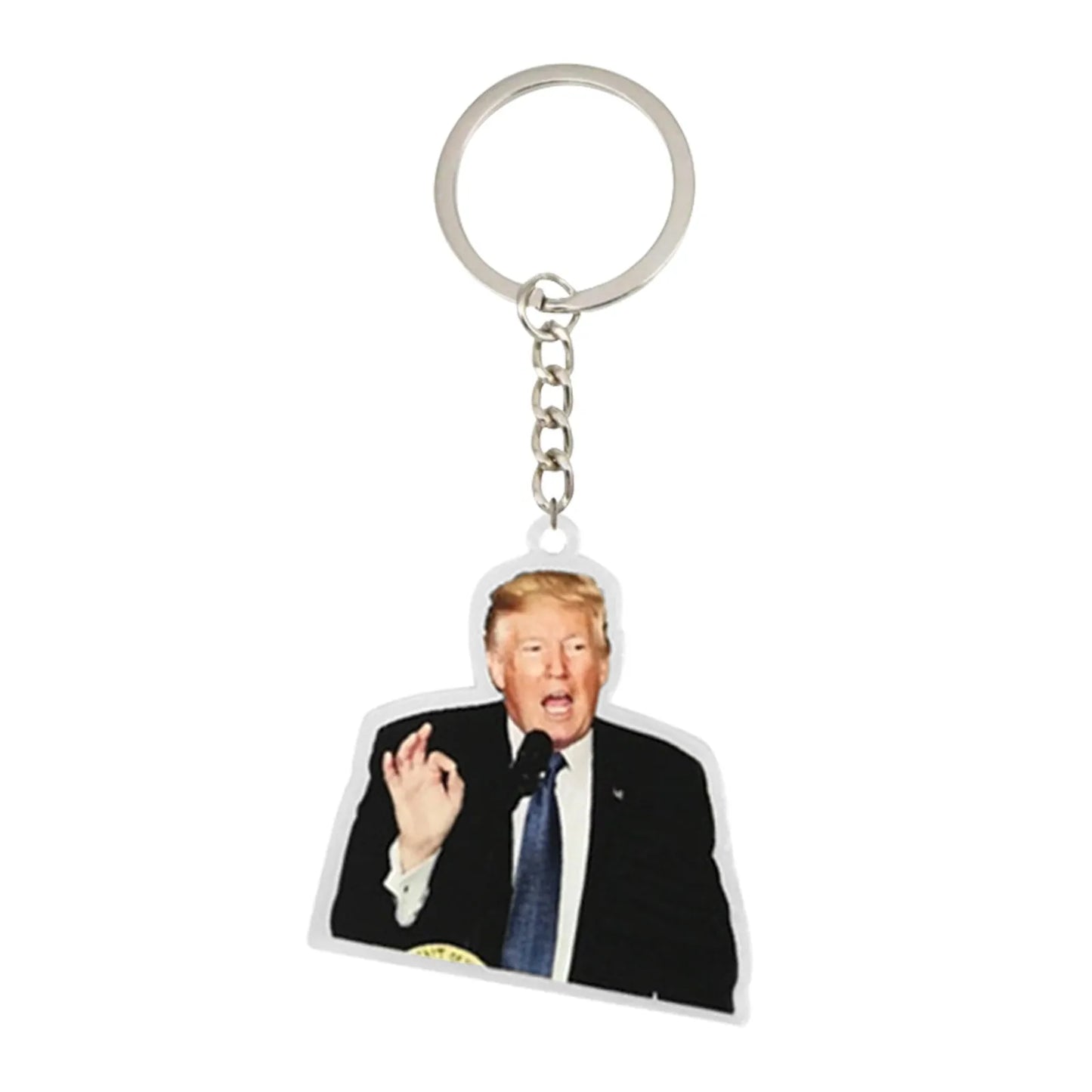Trump Mug Shot - Donald Trump Mug Shot - Never Surrender Key Ring Humor Funny Political Graphic Acrylic Key Chain Fans Gift - MyConservativeMugs