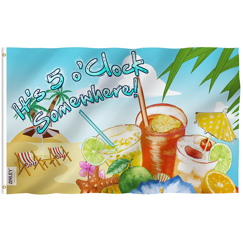 It’s 5 o’Clock Somewhere Flag 3×5 Foot - myconservativemugs.com