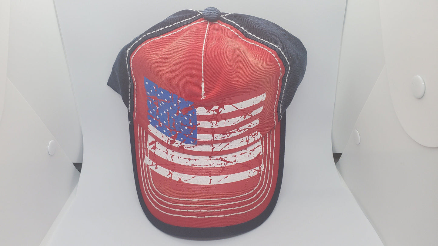 AMERICAN FLAG HAT red - myconservativemugs.com