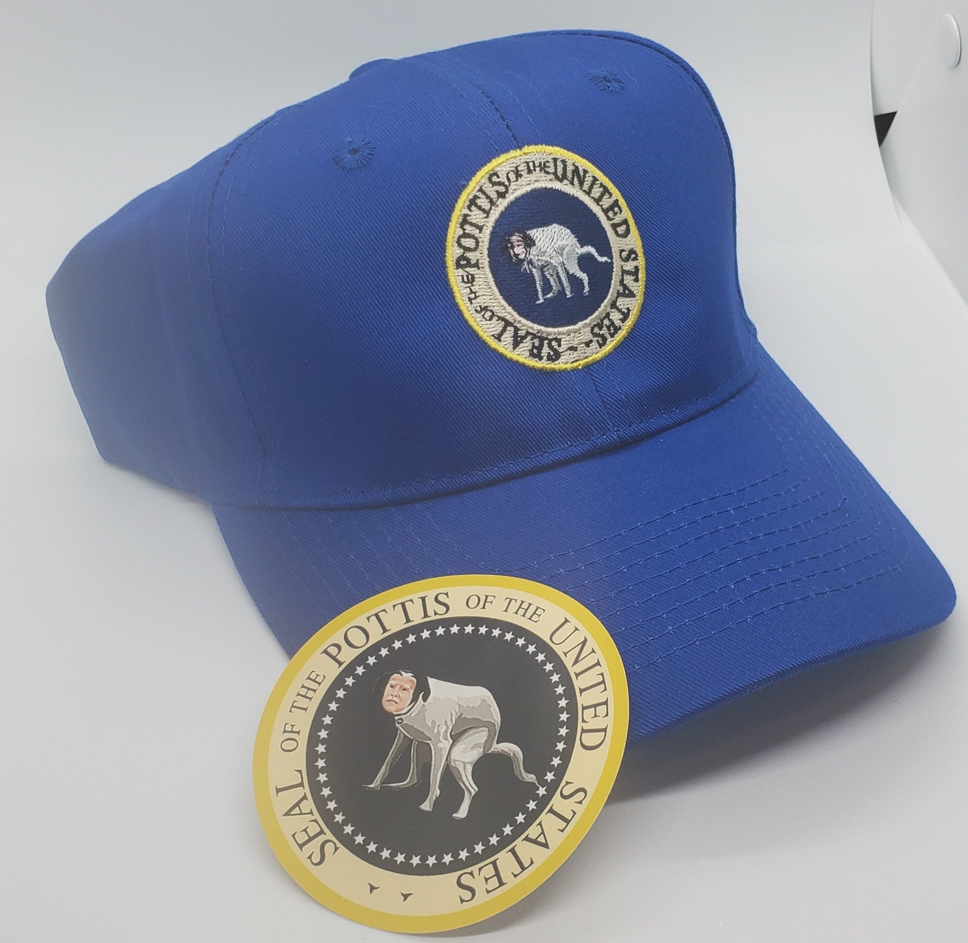 POTTIS BLUE HAT w/Seal Sticker - myconservativemugs.com